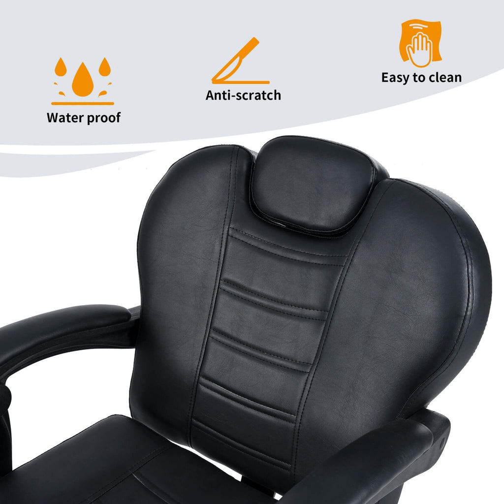 Modern Reclining Barber Chair With Adjustable Headrest And Hydraulic Pump (SAK62751)