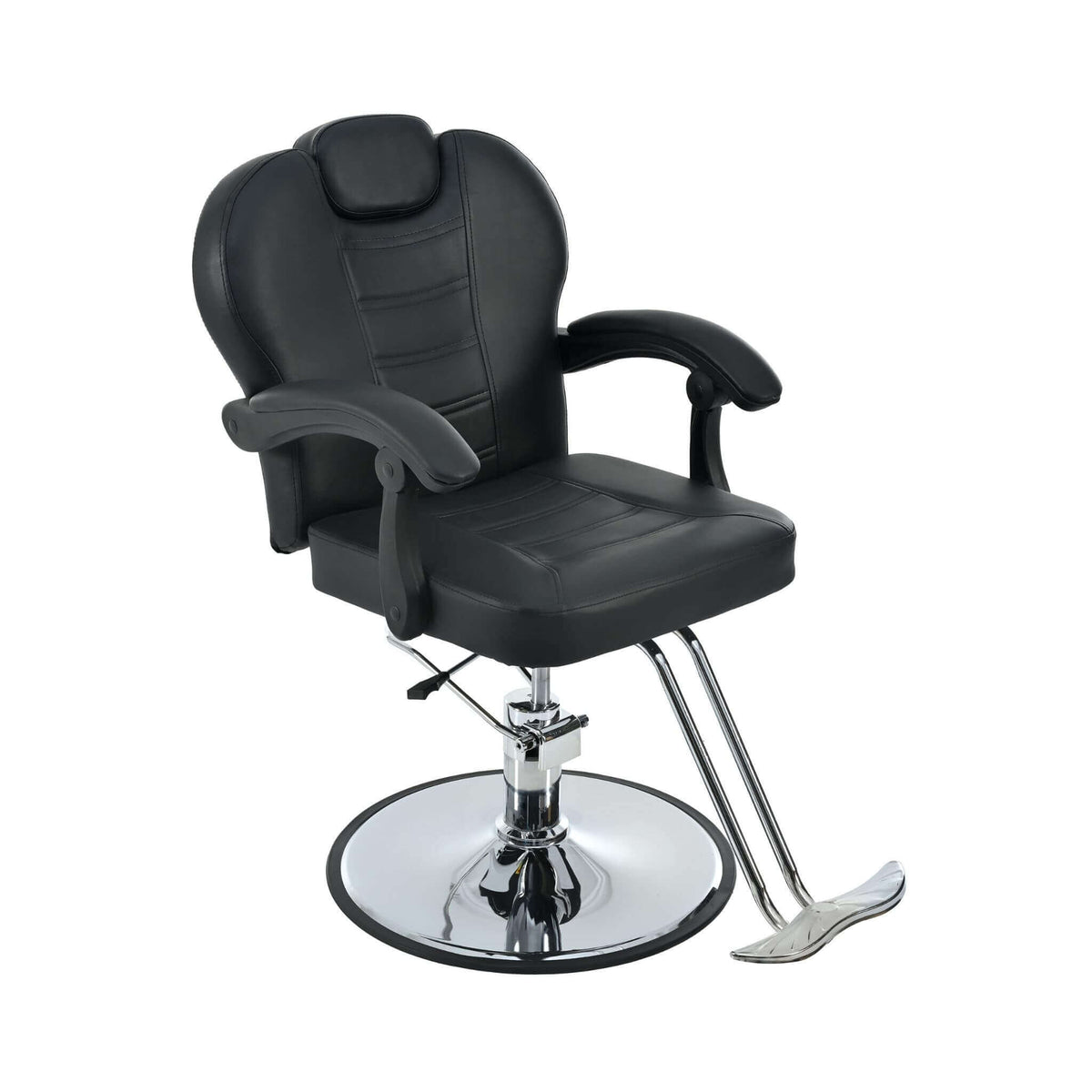Modern Reclining Barber Chair With Adjustable Headrest And Hydraulic Pump (SAK62751)