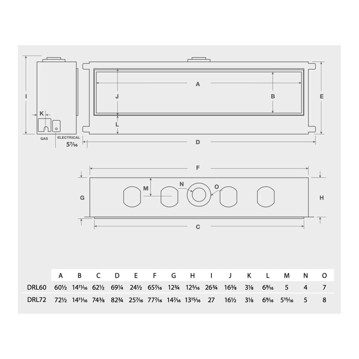 Montigo DelRay Full Load Direct Vent Linear Natural Gas Fireplace With Remote Controlled Fans [DRL36/48/7213NI-2] (SAK56384)