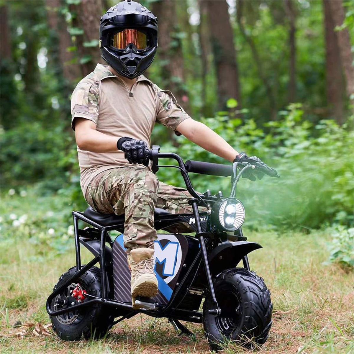 MotoTec 1000W 48V/12AH Electric Powered Mini Bike, Black (SAK17859)