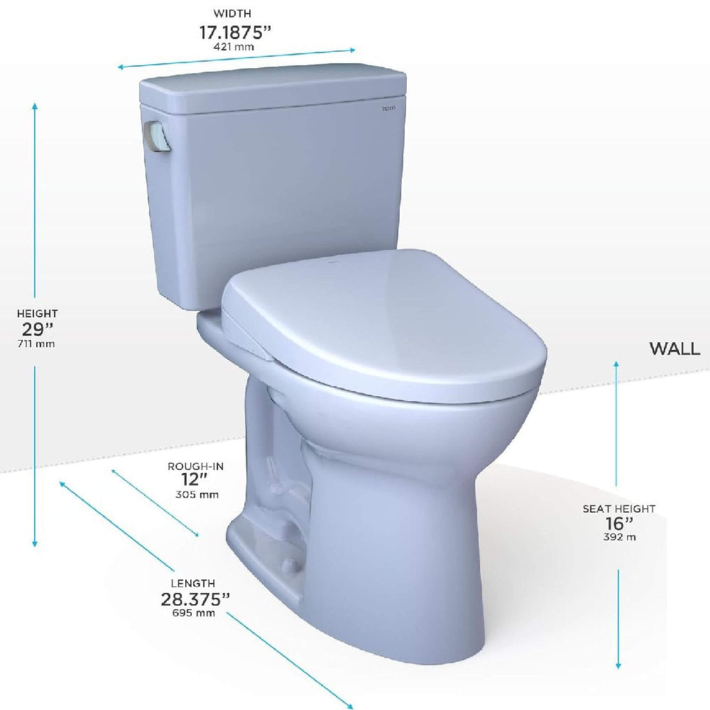 [MW7764726CSGA#01] TOTO Drake 1.6 GPF With Washlet S7 Auto Flush Elogated Bidet Seat Toilet (SAK39475)