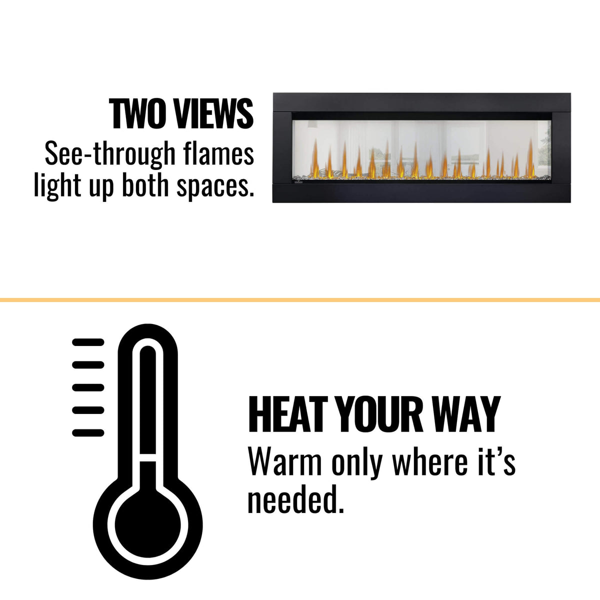 Napoleon Clearion Elite See-Through True Zone Heating Built-In Electric Fireplace [NEFBD50/60HE] (SAK47105)