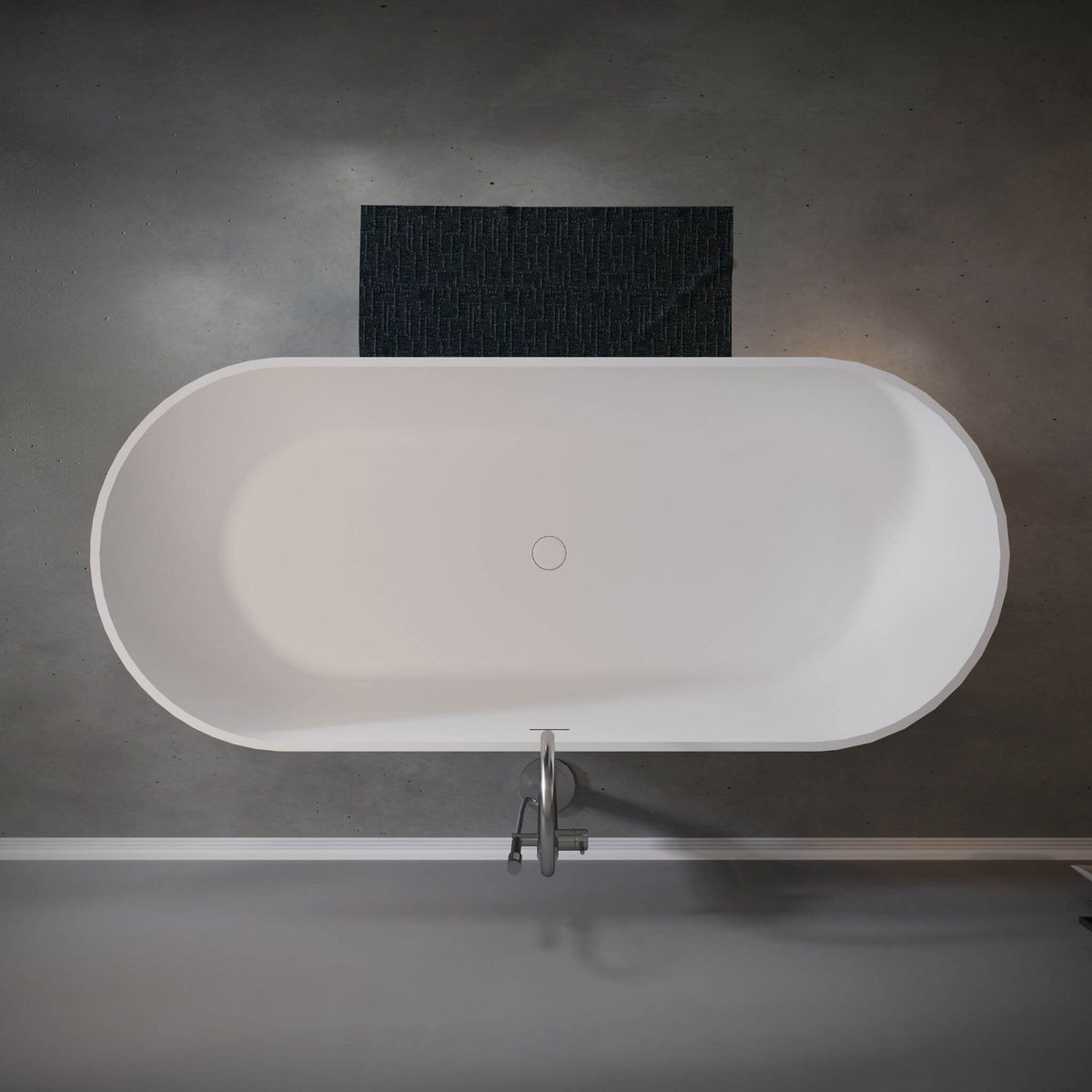 Nuvia Wavecrest 59-Inch Luxury Solid Surface Matte White Freestanding Soaking Tub (SAK95320)