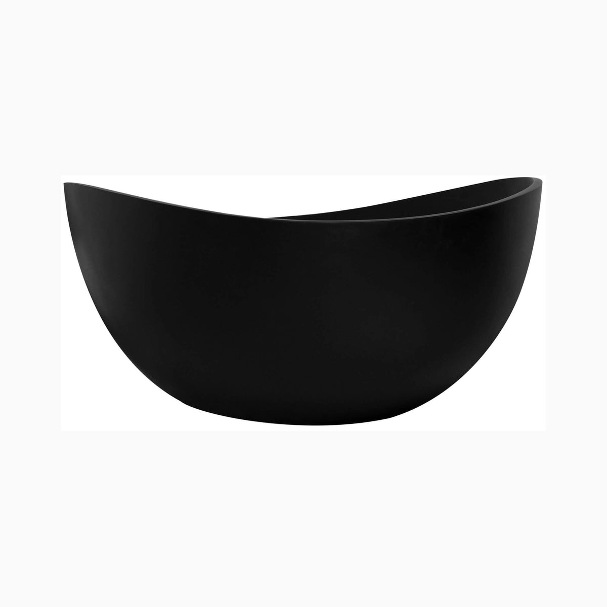 Nuvia 63-Inch Modern Freestanding Single-Piece Matte Black Finish Stone Resin Bathtub (SAK69041)