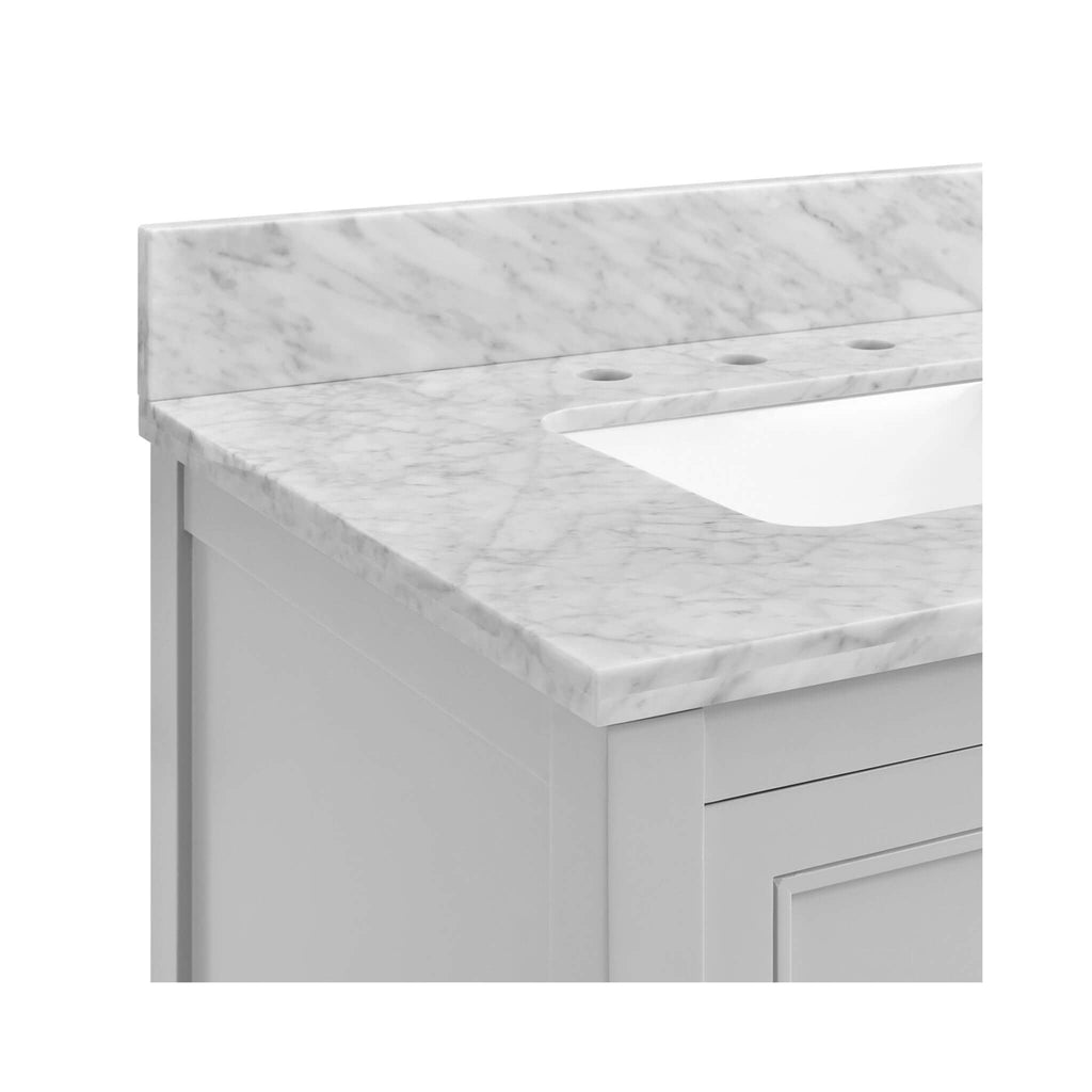 Nuvia Premium 60-Inch Freestanding Double Sink Bathroom Vanity With Carrara Marble Top (SAK51829)