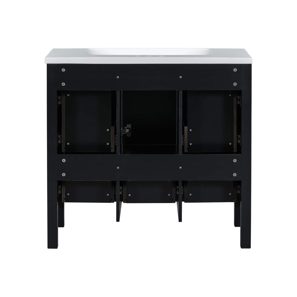 Nuvia Premium 72-Inch Bathroom Vanity Set With Resin Sink And Soft-Close Drawers [Faucet Not Included] (SAK62749)