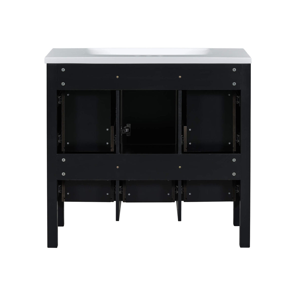 Nuvia Premium 72-Inch Bathroom Vanity Set With Resin Sink And Soft-Close Drawers [Faucet Not Included] (SAK62749)