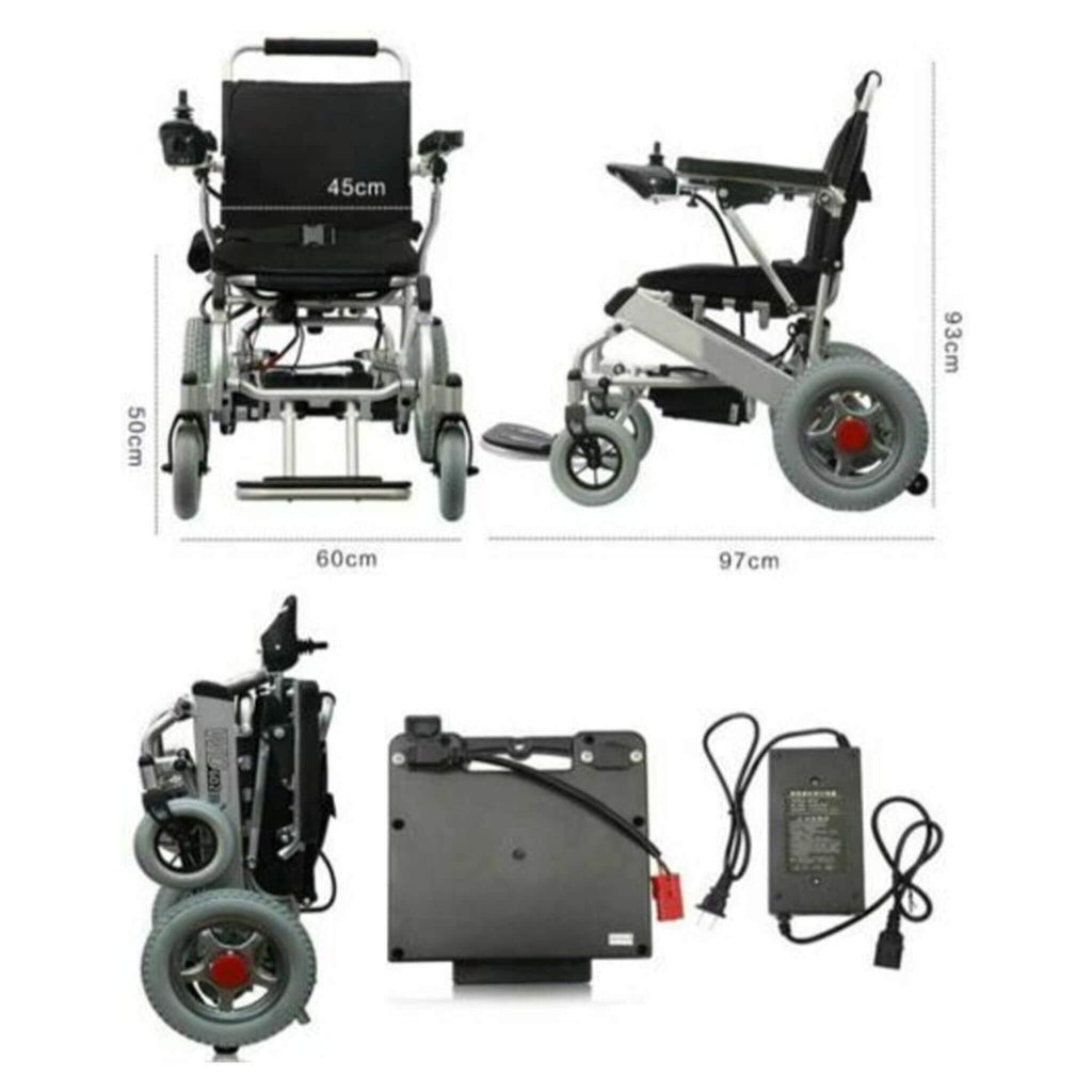 PCMOS WD602 17.5-Inch Heavy-Duty Electric Motorized Lightweight Wheelchair, 250LBS (SAK56491)