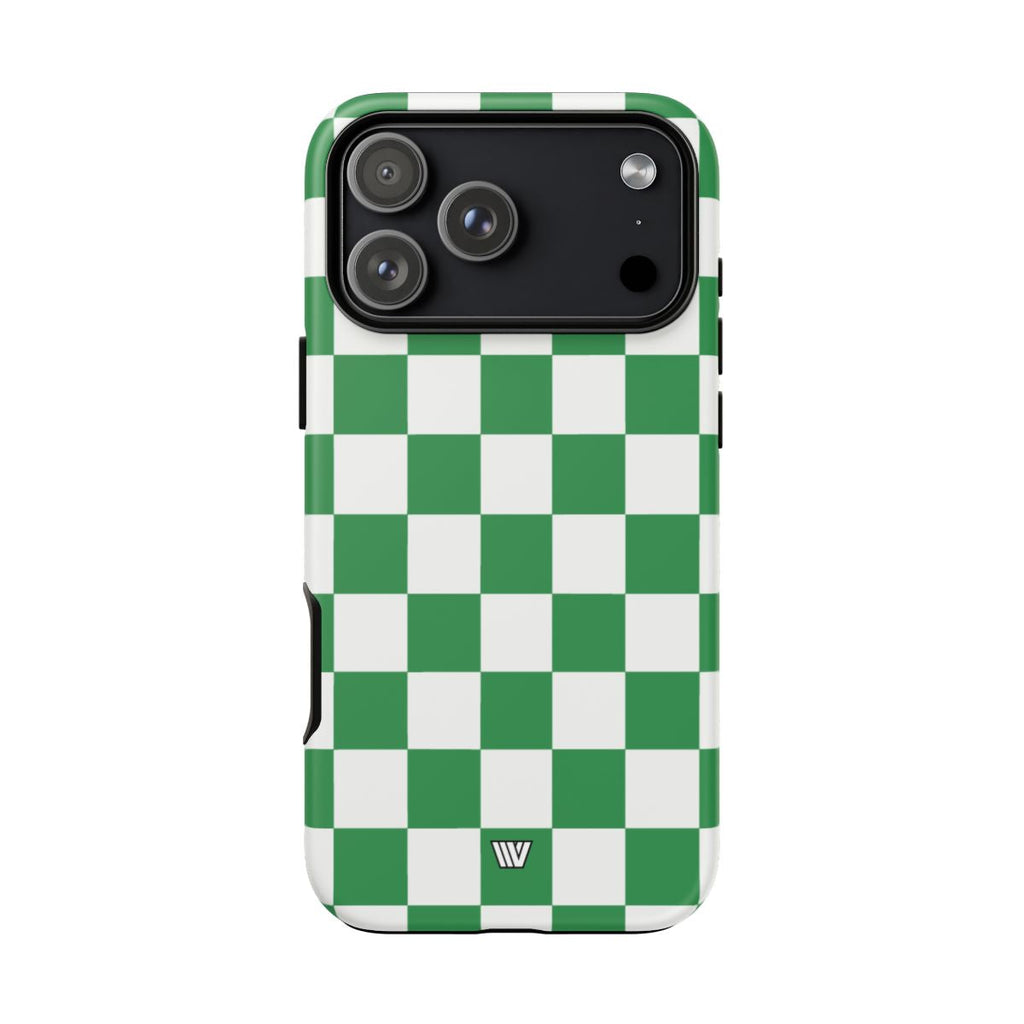 GREEN WHITE CHECKERBOARD | Tough Phone Case