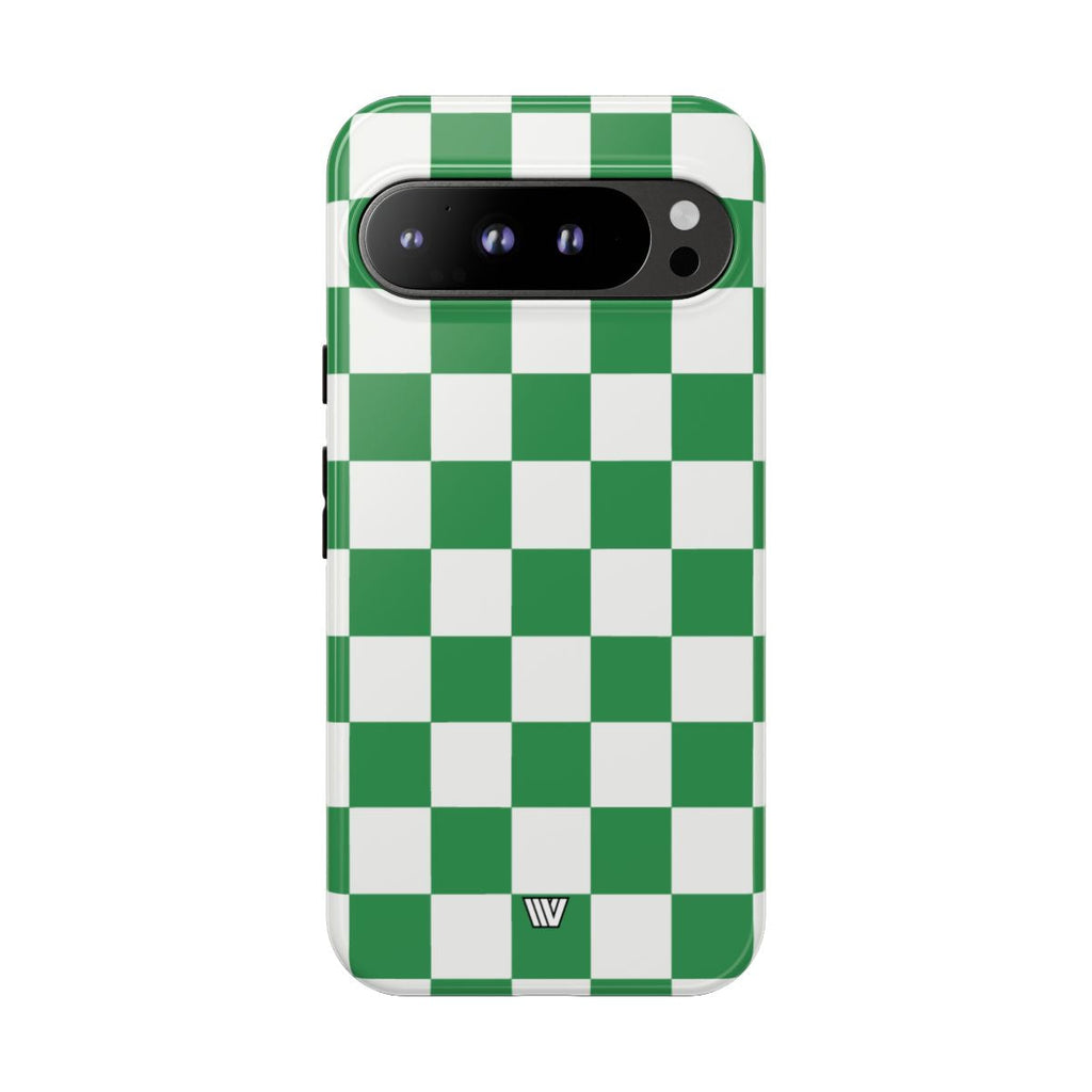 GREEN WHITE CHECKERBOARD | Tough Phone Case