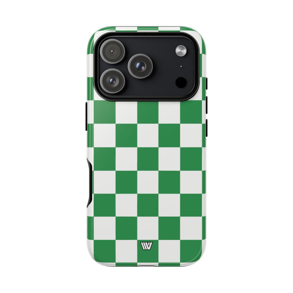 GREEN WHITE CHECKERBOARD | Tough Phone Case
