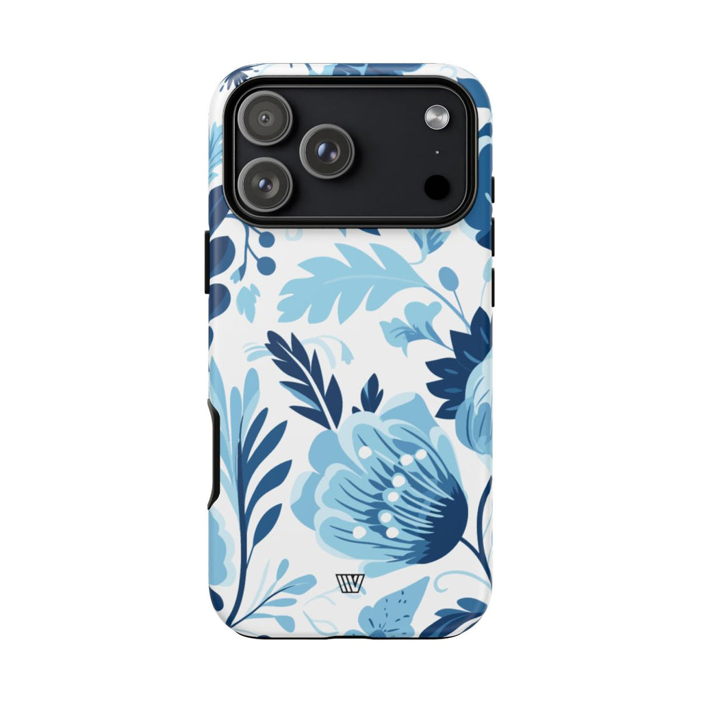 BLUE WHITE FLOWERS | Tough Phone Case