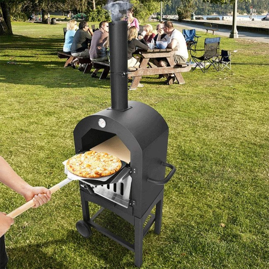 Portable Outdoor Wood Fired Pizza Oven W/ Pizza Stone & Waterproof Cover (SAK82635)