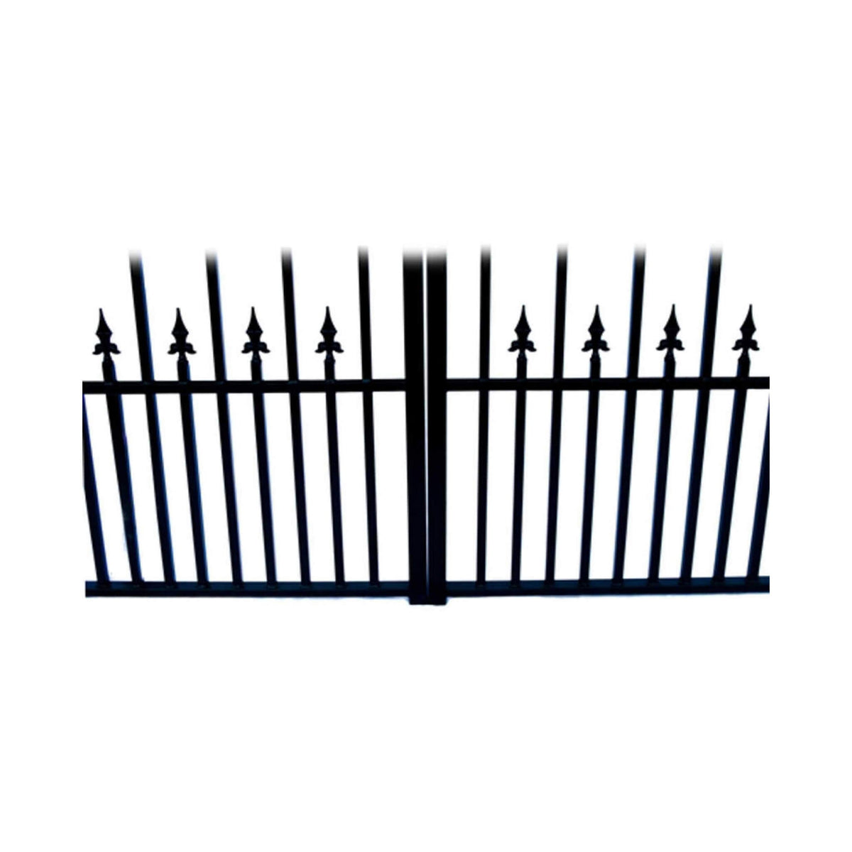 [12-18FT] Heavy-Duty Prague-Style Powder-Coated Galvanized Steel Dual Swing Driveway Gate (SAK48530)