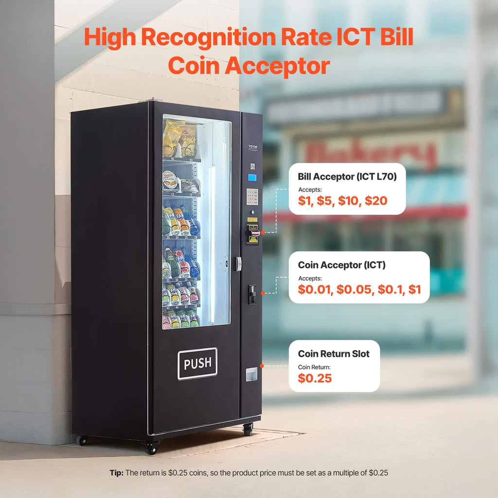 Premium 36-Slot Combo Vending Machine With ICT Bill And Coin Acceptor (SAK31832)