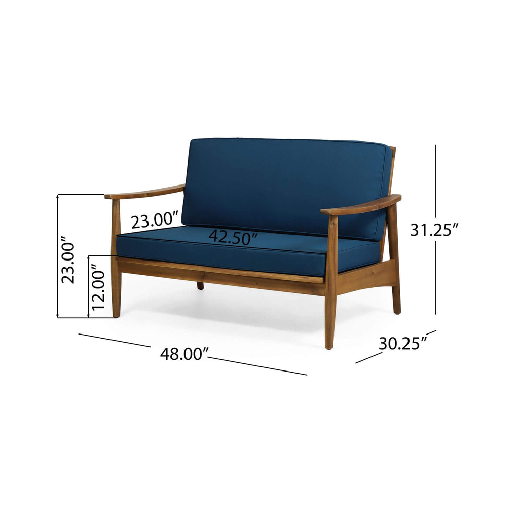 Alora Premium 4-Piece Wooden Outdoor Patio Conversation Seating Set With Cushions (SAK31469)
