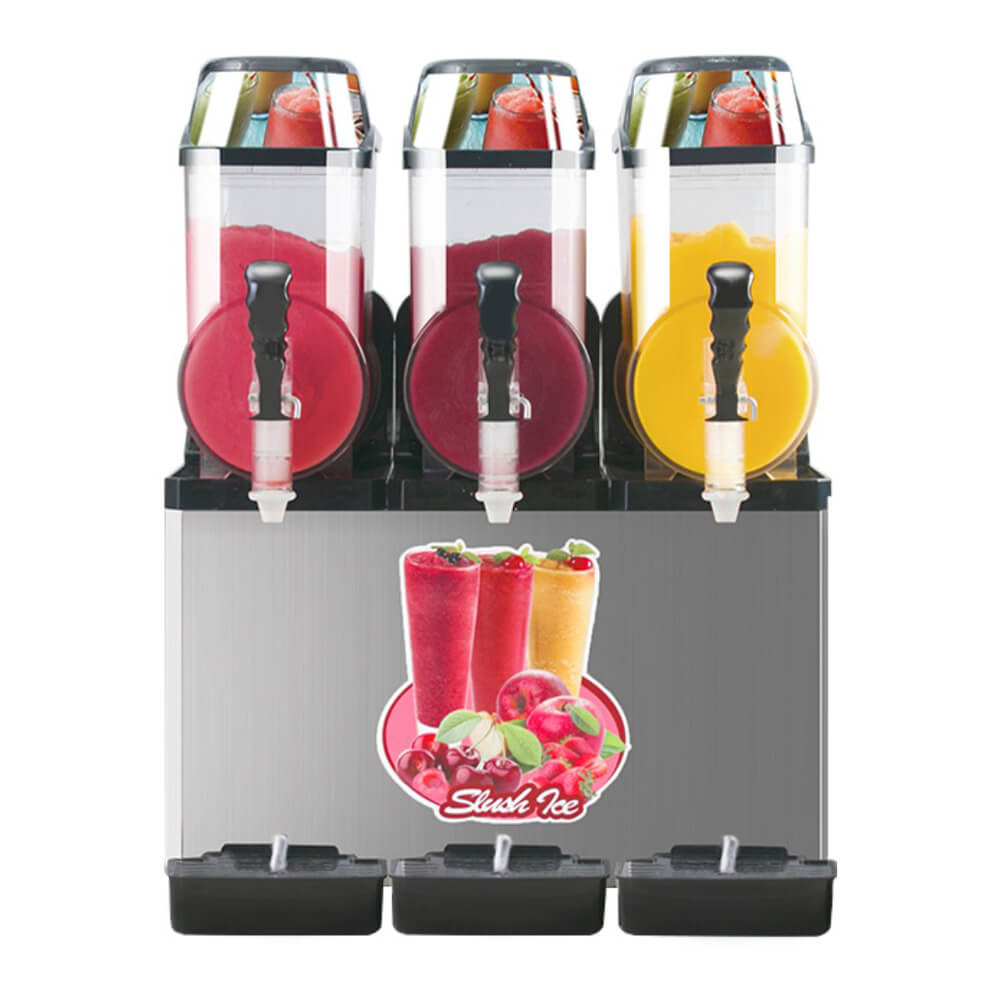 Premium Commercial Stainless Steel Slushy Machine With Triple Tank Advance Cooling, 45L (SAK52258)