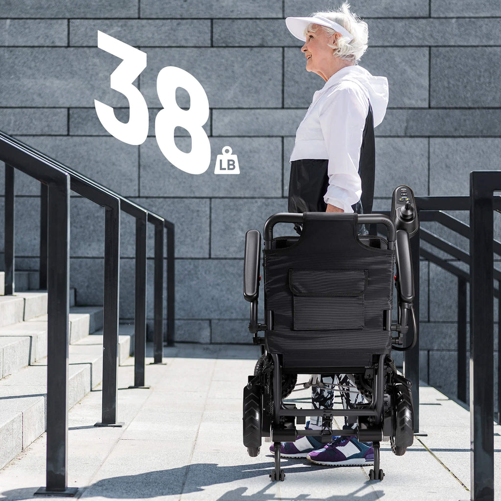 Pride Premium Lightweight Foldable All-Terrain Electric Wheelchair, 300LBS [FDA & Airline Approved] (SAK18673)