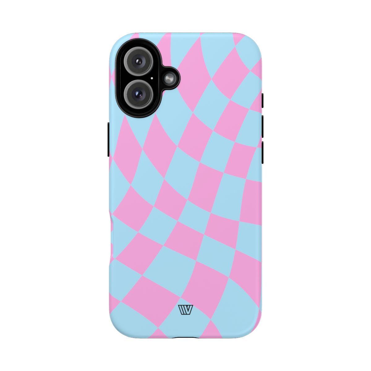 BLUE PINK CURVY CHECKERBOARD | Tough Phone Case
