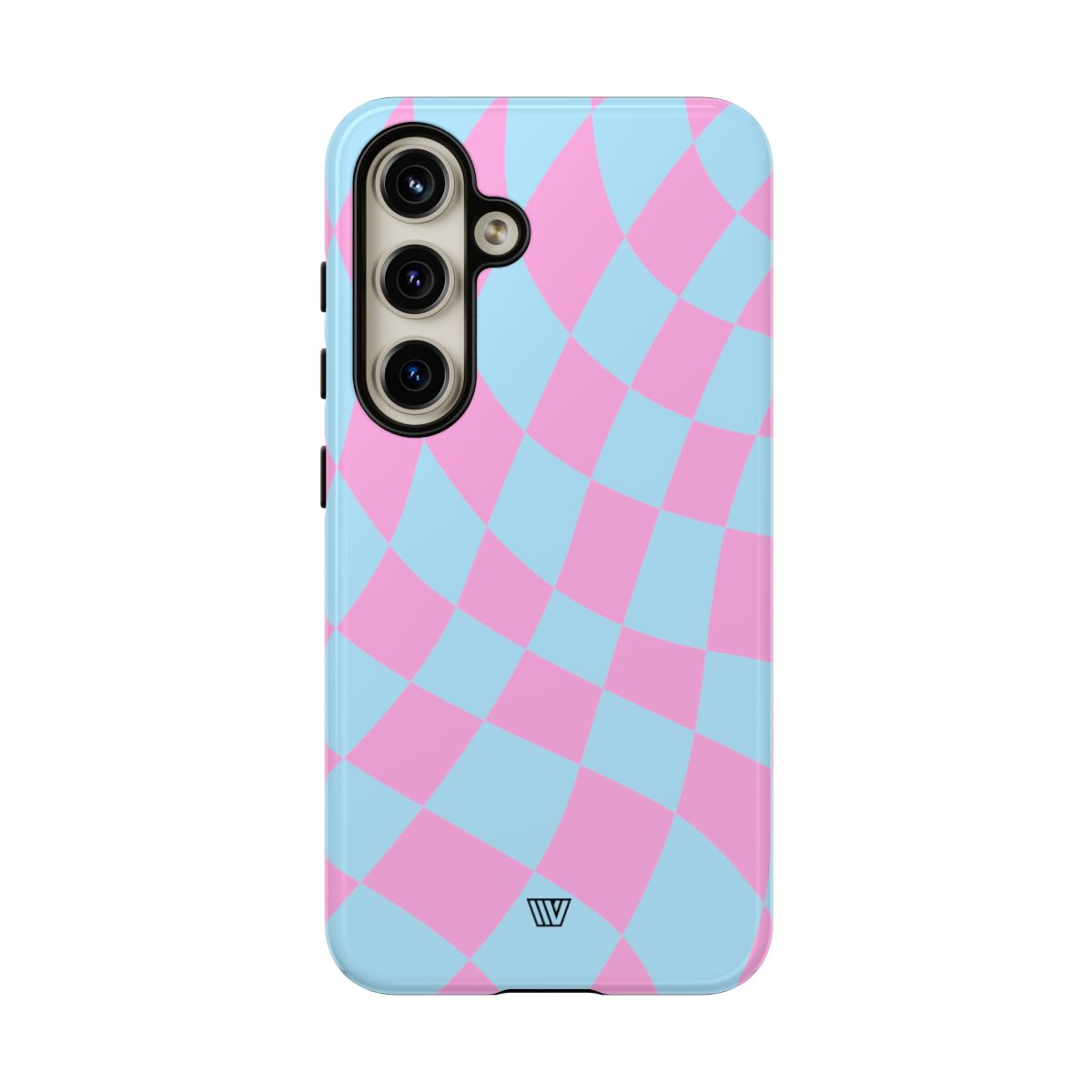 BLUE PINK CURVY CHECKERBOARD | Tough Phone Case
