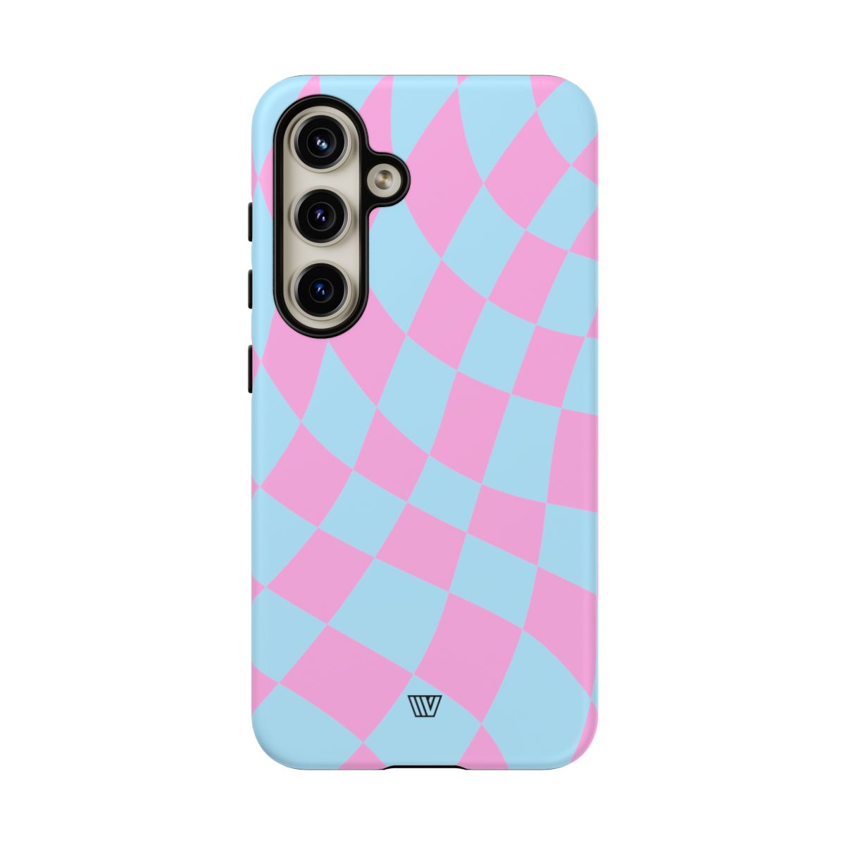 BLUE PINK CURVY CHECKERBOARD | Tough Phone Case