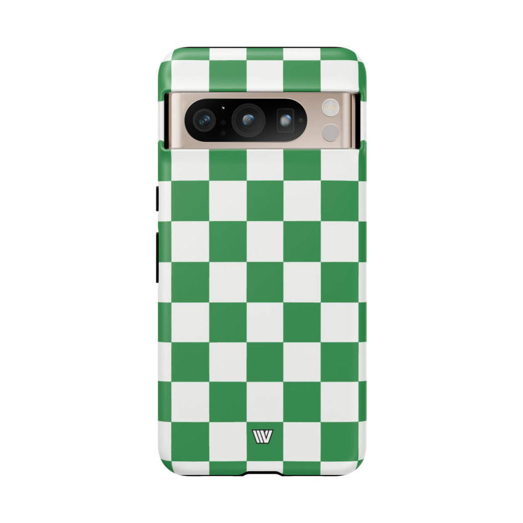 GREEN WHITE CHECKERBOARD | Tough Phone Case