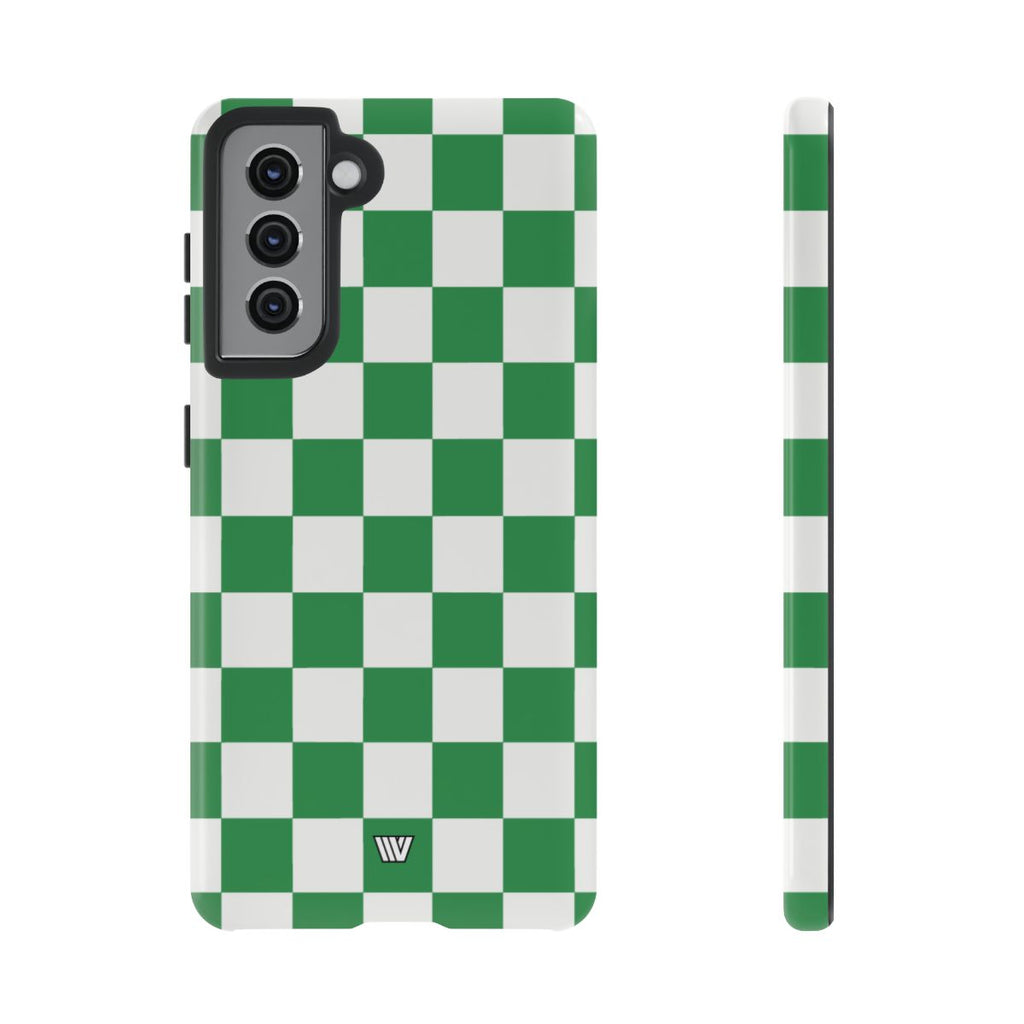 GREEN WHITE CHECKERBOARD | Tough Phone Case