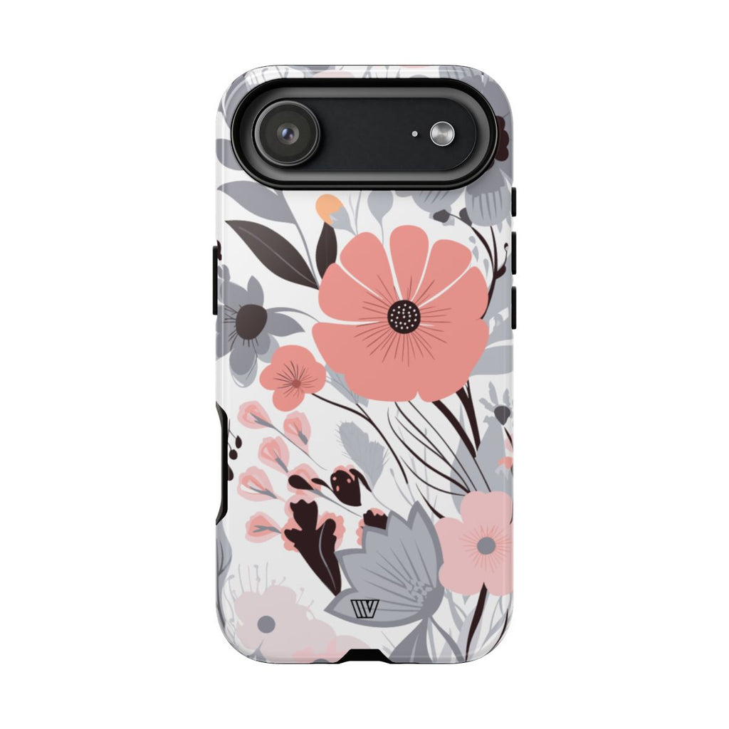 GRAY PASTEL FLOWERS | Tough Phone Case