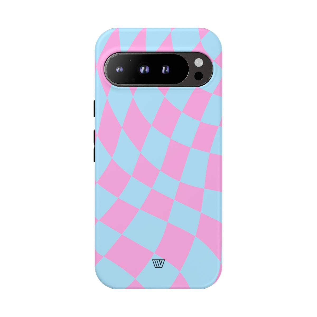 BLUE PINK CURVY CHECKERBOARD | Tough Phone Case
