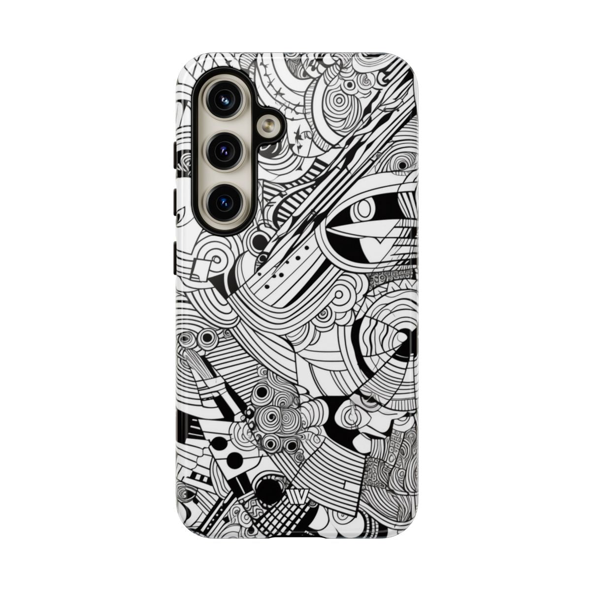 B&W ABSTRACT DOODLE | Tough Phone Case
