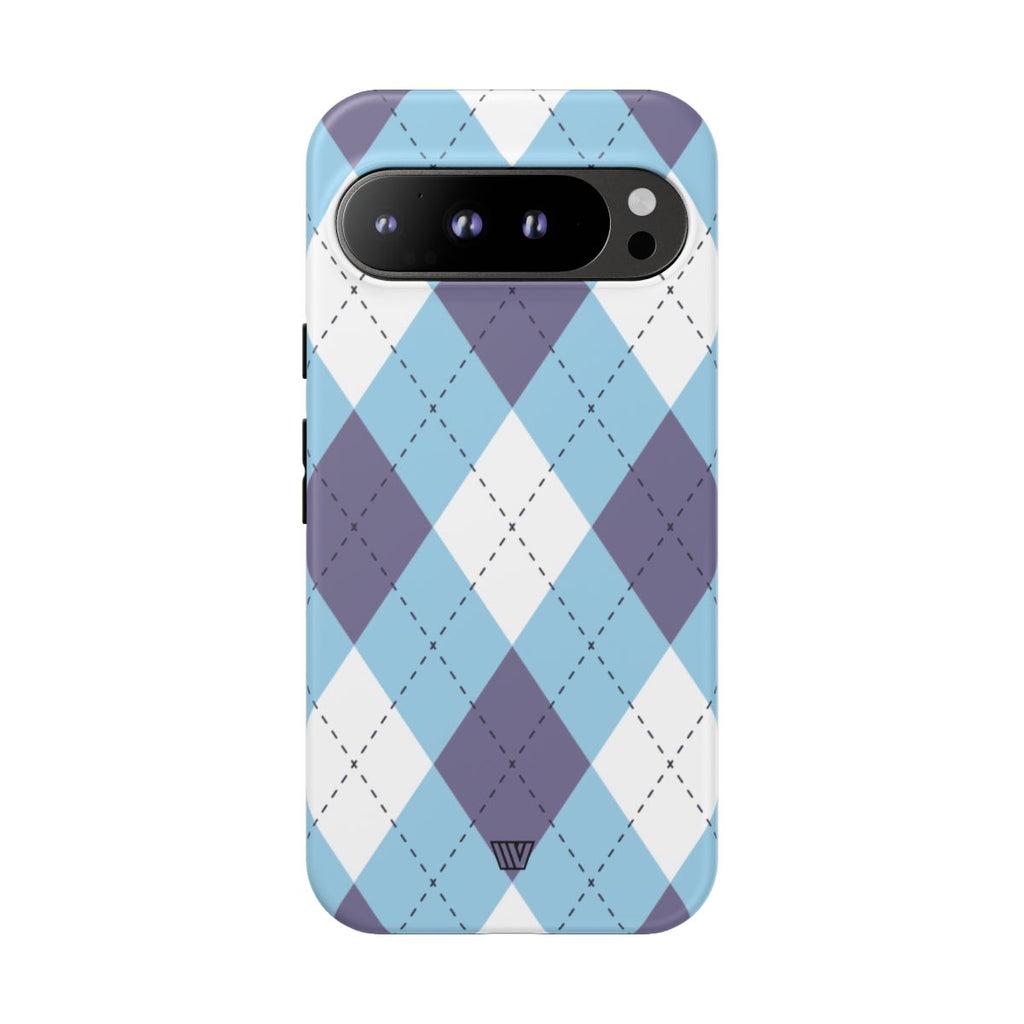 BLUE WHITE PURPLE ARGYLE | Tough Phone Case