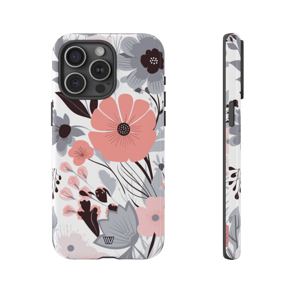 GRAY PASTEL FLOWERS | Tough Phone Case