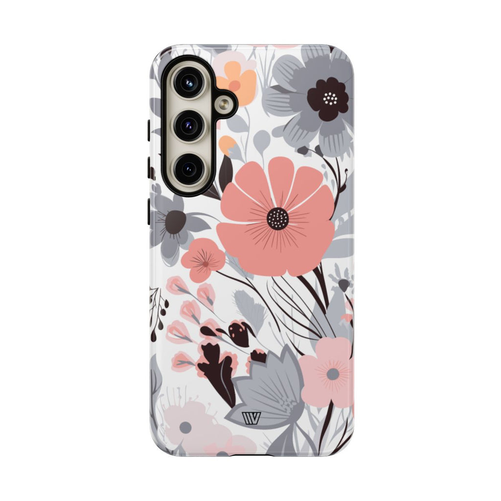GRAY PASTEL FLOWERS | Tough Phone Case