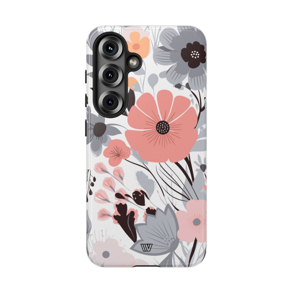 GRAY PASTEL FLOWERS | Tough Phone Case
