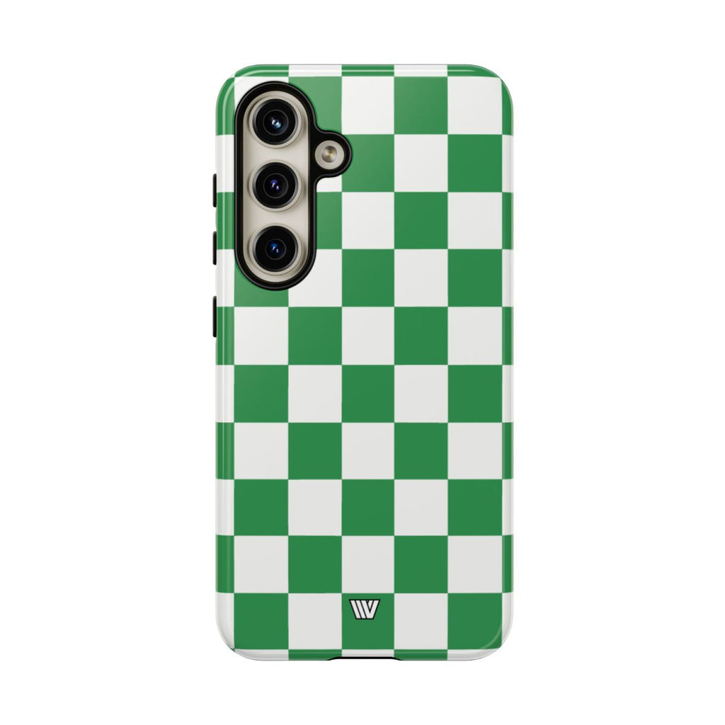 GREEN WHITE CHECKERBOARD | Tough Phone Case