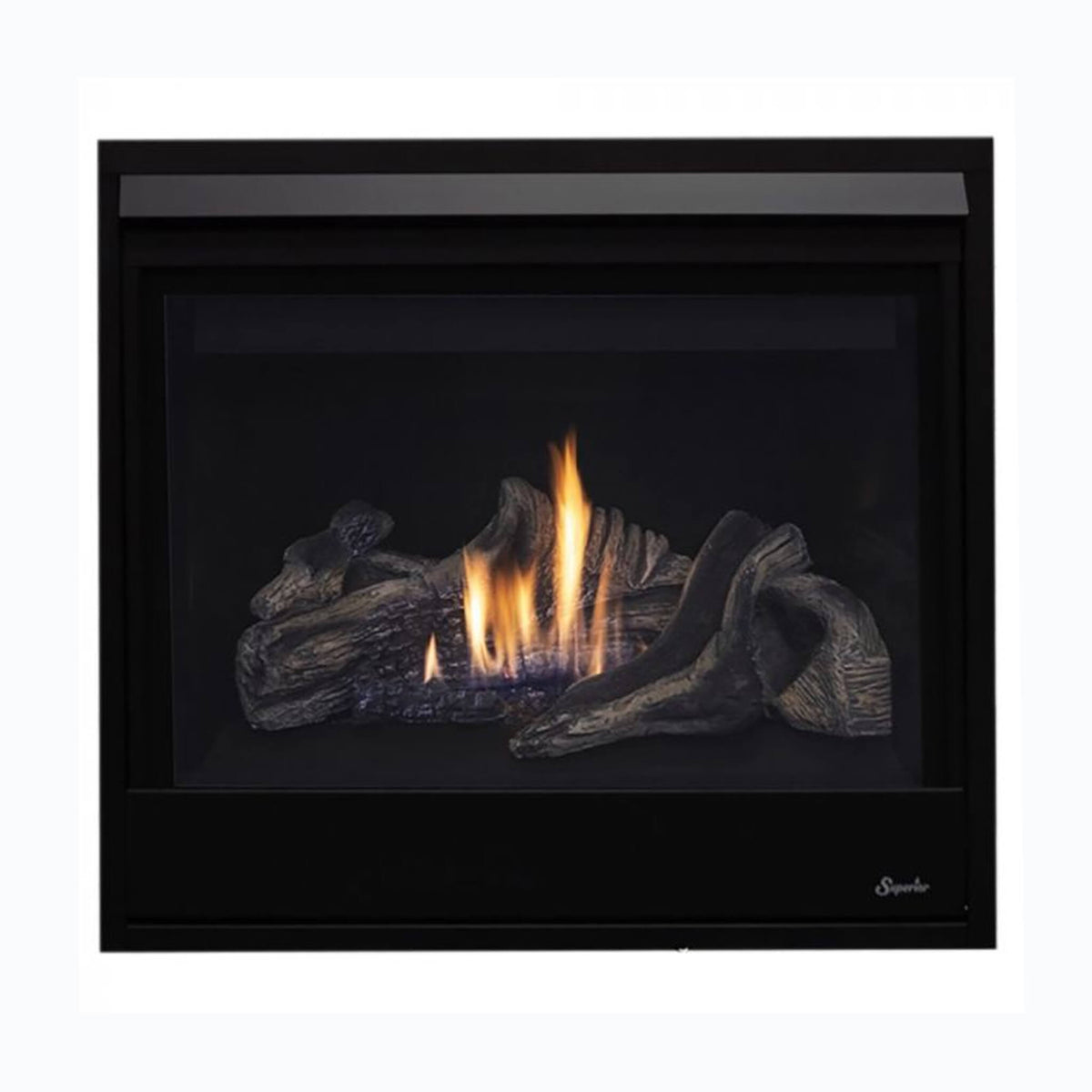 Superior Fireplaces 40-Inch Contemporary Black Glass Direct Vent Natural Gas Fireplace With Battery Back Up [DRC3040DEN-B] (SAK40523)