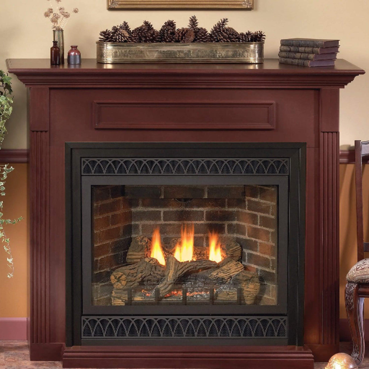 White Mountain Hearth Tahoe Propane Gas Direct Vent Deluxe Fireplace With Switch And Blower [DVD36FP] (SAK98471)